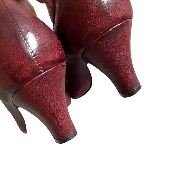 JEFFREY CAMPBELL Mary Jane Leather Shoes Heel Burgundy 40 EU - Picture 7 of 10